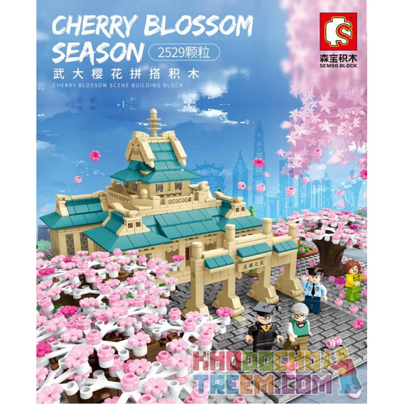 SEMBO 601079 non  ĐẠI HỌC VŨ HÁN SAKURA bộ đồ chơi xếp lắp ráp ghép mô hình Cherry Blossom Season Mùa Hoa Anh Đào 2529 khối SEMBO 601079 non  ĐẠI HỌC VŨ HÁN SAKURA bộ đồ chơi xếp lắp ráp ghép mô hình Cherry Blossom Season Mùa Hoa Anh Đào 2529 khối