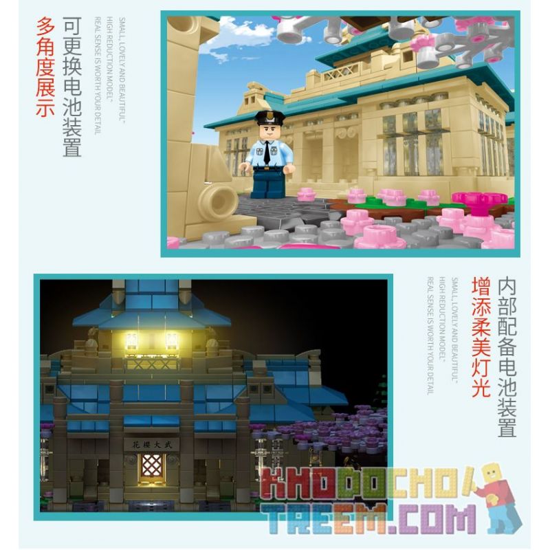 SEMBO 601079 non  ĐẠI HỌC VŨ HÁN SAKURA bộ đồ chơi xếp lắp ráp ghép mô hình Cherry Blossom Season Mùa Hoa Anh Đào 2529 khối SEMBO 601079 non  ĐẠI HỌC VŨ HÁN SAKURA bộ đồ chơi xếp lắp ráp ghép mô hình Cherry Blossom Season Mùa Hoa Anh Đào 2529 khối