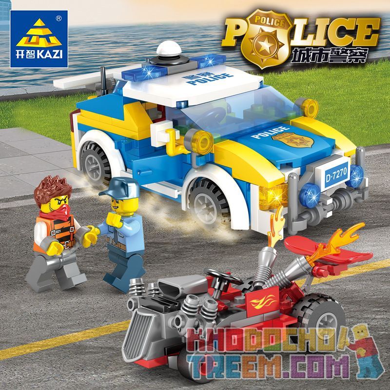 Kazi KY67270 67270 non  RƯỢT ĐUỔI TỐC ĐỘ CAO bộ đồ chơi xếp lắp ráp ghép mô hình Police Cảnh Sát 264 khối