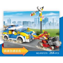Kazi KY67270 67270 non  RƯỢT ĐUỔI TỐC ĐỘ CAO bộ đồ chơi xếp lắp ráp ghép mô hình Police Cảnh Sát 264 khối