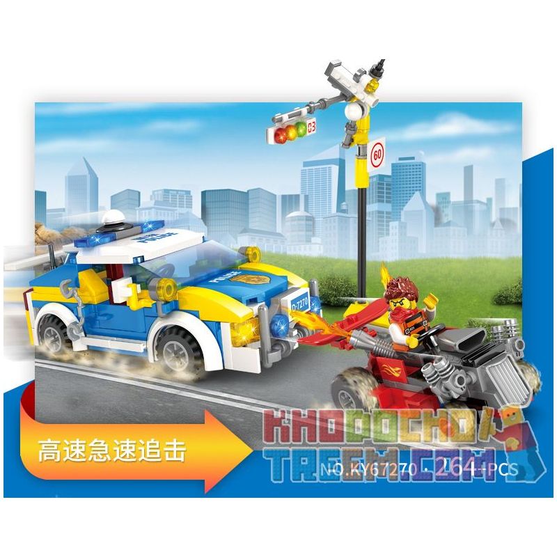 Kazi KY67270 67270 non  RƯỢT ĐUỔI TỐC ĐỘ CAO bộ đồ chơi xếp lắp ráp ghép mô hình Police Cảnh Sát 264 khối