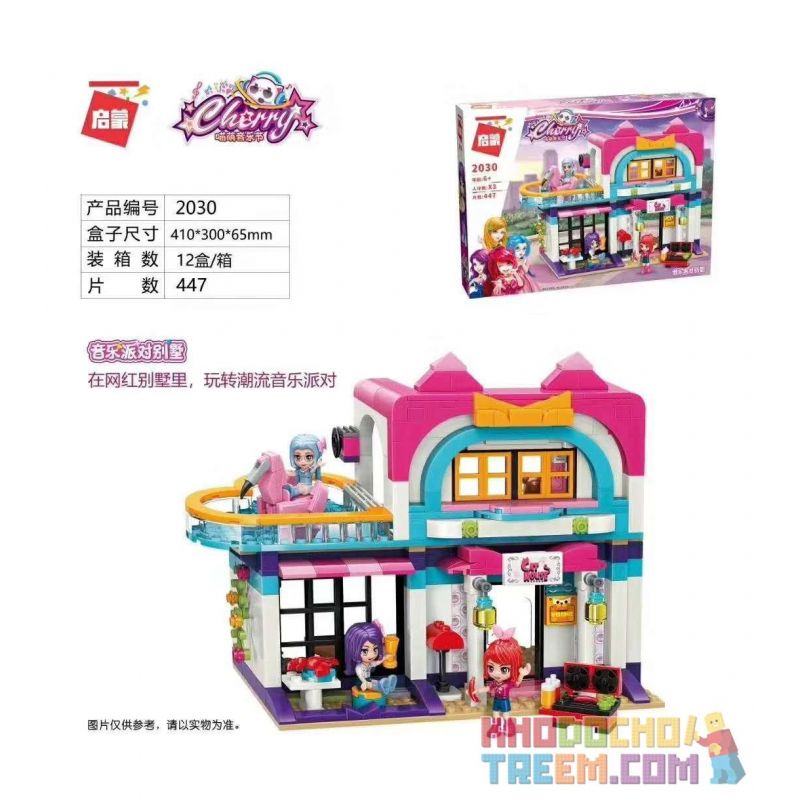 Enlighten 2030 Qman 2030 Xếp hình kiểu Lego Cherry Music Party Villa Biệt Thự Tiệc âm Nhạc 447 khối