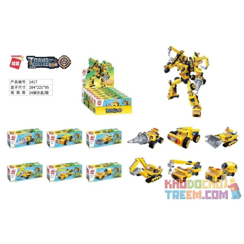 Enlighten 1417 Qman 1417 non Lego 6 XE KỸ THUẬT bộ đồ chơi xếp lắp ráp ghép mô hình Transformers TRANSCOLLECTOR Robot Đại Chiến Người Máy Biến Hình