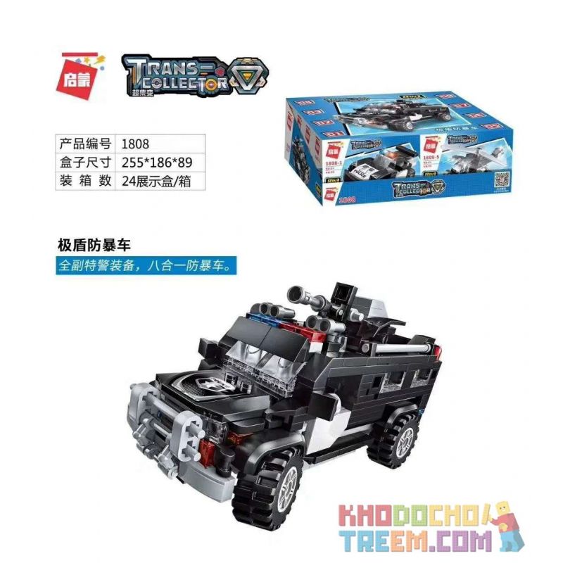 Enlighten 1808 Qman 1808 non Lego LÁ CHẮN XE CHỐNG BẠO ĐỘNG 8 TỔ HỢP bộ đồ chơi xếp lắp ráp ghép mô hình Transformers TRANSCOLLECTOR Robot Đại Chiến Người Máy Biến Hình