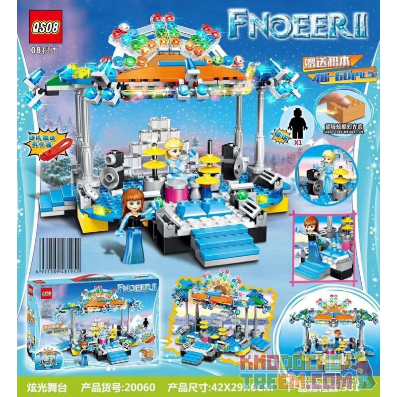 QS08 20060 non Lego SÂN KHẤU CHÓI bộ đồ chơi xếp lắp ráp ghép mô hình Frozen Nữ Hoàng Băng Giá 381 khối