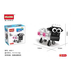 HSANHE 6033 non  10 CON VẬT SÁNG TẠO CỪU GẤU RỒNG CÁO KỲ LÂN HẢI CẨU BÒ VẸT CHIM CÁNH CỤT GÀ TRỐNG bộ đồ chơi xếp lắp ráp ghép mô hình Creator ANIMAL FUNNY FAMILY 338 khối