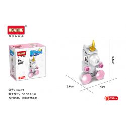 HSANHE 6033 non  10 CON VẬT SÁNG TẠO CỪU GẤU RỒNG CÁO KỲ LÂN HẢI CẨU BÒ VẸT CHIM CÁNH CỤT GÀ TRỐNG bộ đồ chơi xếp lắp ráp ghép mô hình Creator ANIMAL FUNNY FAMILY 338 khối