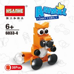 HSANHE 6033 non  10 CON VẬT SÁNG TẠO CỪU GẤU RỒNG CÁO KỲ LÂN HẢI CẨU BÒ VẸT CHIM CÁNH CỤT GÀ TRỐNG bộ đồ chơi xếp lắp ráp ghép mô hình Creator ANIMAL FUNNY FAMILY 338 khối