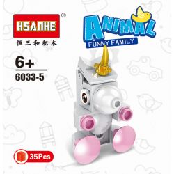 HSANHE 6033 non  10 CON VẬT SÁNG TẠO CỪU GẤU RỒNG CÁO KỲ LÂN HẢI CẨU BÒ VẸT CHIM CÁNH CỤT GÀ TRỐNG bộ đồ chơi xếp lắp ráp ghép mô hình Creator ANIMAL FUNNY FAMILY 338 khối