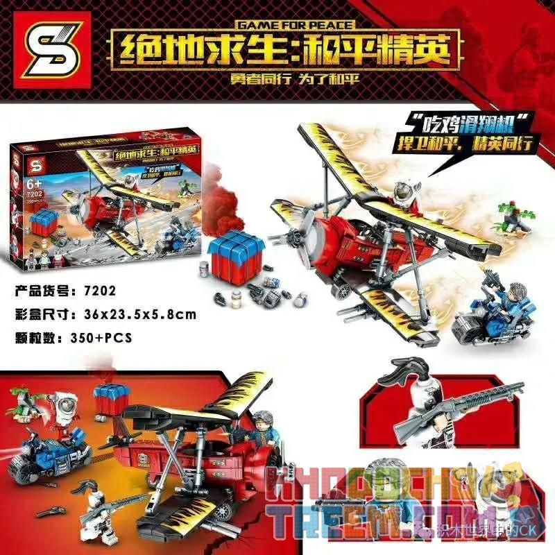 SHENG YUAN SY 7202 Xếp hình kiểu Lego GAME FOR PEACE PUBG Mobile Eat Chicken Glider Ăn Gà Lượn 350 khối
