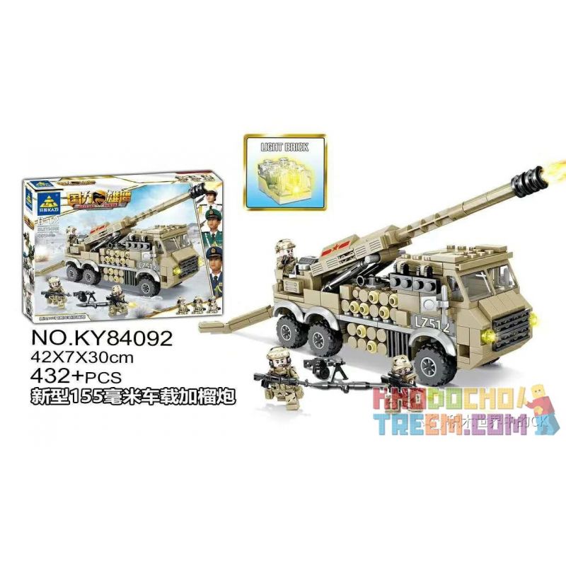 Kazi KY84092 84092 Xếp hình kiểu Lego MILITARY POWER Guiline Eagle New 155mm Car Plus Grenado Lựu Pháo 155mm Lắp Trên Xe Mới 432