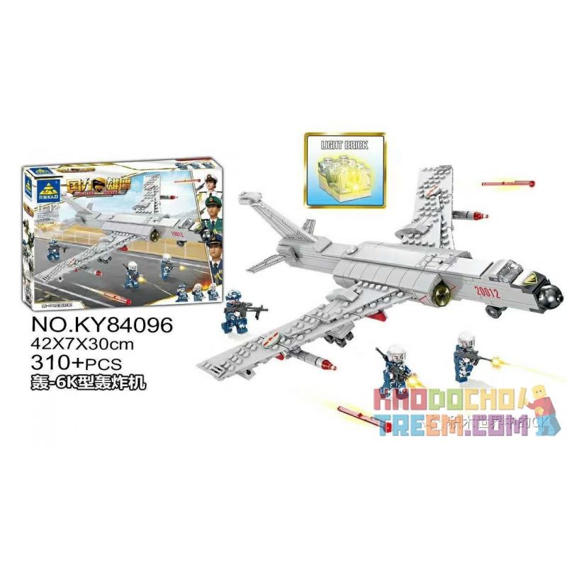 Kazi KY84096 84096 Xếp hình kiểu Lego MILITARY POWER Guiline Eagle Boom-6K Bomber Máy Bay Ném Bom H-6K 310 khối