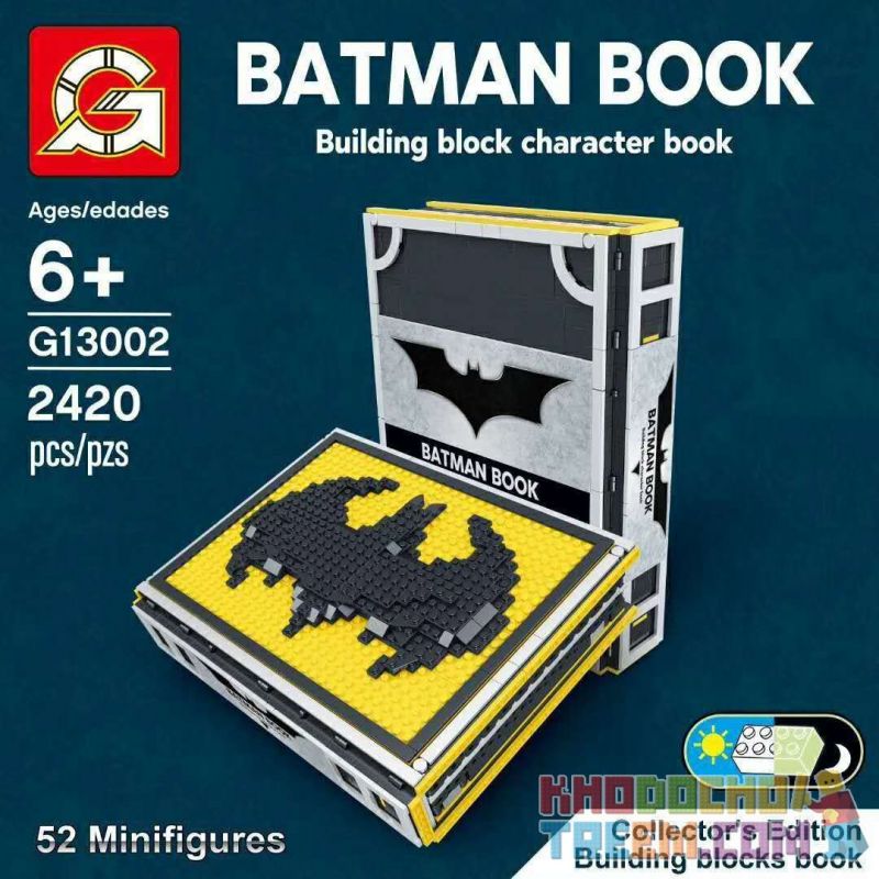 G BRAND G13002 13002 J G13002 13002 13002 J BRAND J13002 13002 Xếp hình kiểu Lego SUPER HEROES BATMAN BOOK Batman Collector's Edition Book Cuốn Sách Phiên Bản Của Batman Collector gồm 2 hộp nhỏ 2420 khối