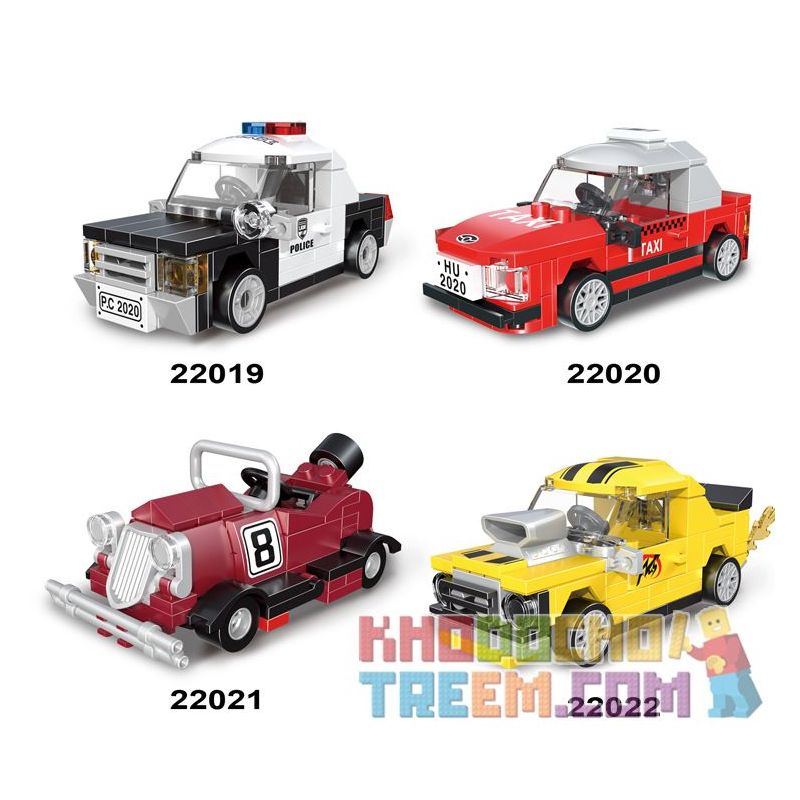 Decool 22019 Jisi 22019 non Lego 4 Ô TÔ bộ đồ chơi xếp lắp ráp ghép mô hình Speed Champions Racing Cars MINI RACING PACEMAKER Đua Xe Công Thức 104 khối