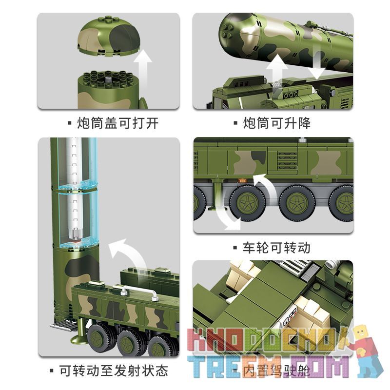 PanlosBrick 639009 Panlos Brick 639009 non  TÊN LỬA HẠT NHÂN CHIẾN LƯỢC LIÊN LỤC ĐỊA DONGFENG-41 bộ đồ chơi xếp lắp ráp ghép mô hình Military Army DF-41 INTERCONTINENTAL MISSILE Quân Sự Bộ Đội 1149 khối PanlosBrick 639009 Panlos Brick 639009 non  TÊN LỬA HẠT NHÂN CHIẾN LƯỢC LIÊN LỤC ĐỊA DONGFENG-41 bộ đồ chơi xếp lắp ráp ghép mô hình Military Army DF-41 INTERCONTINENTAL MISSILE Quân Sự Bộ Đội 1149 khối