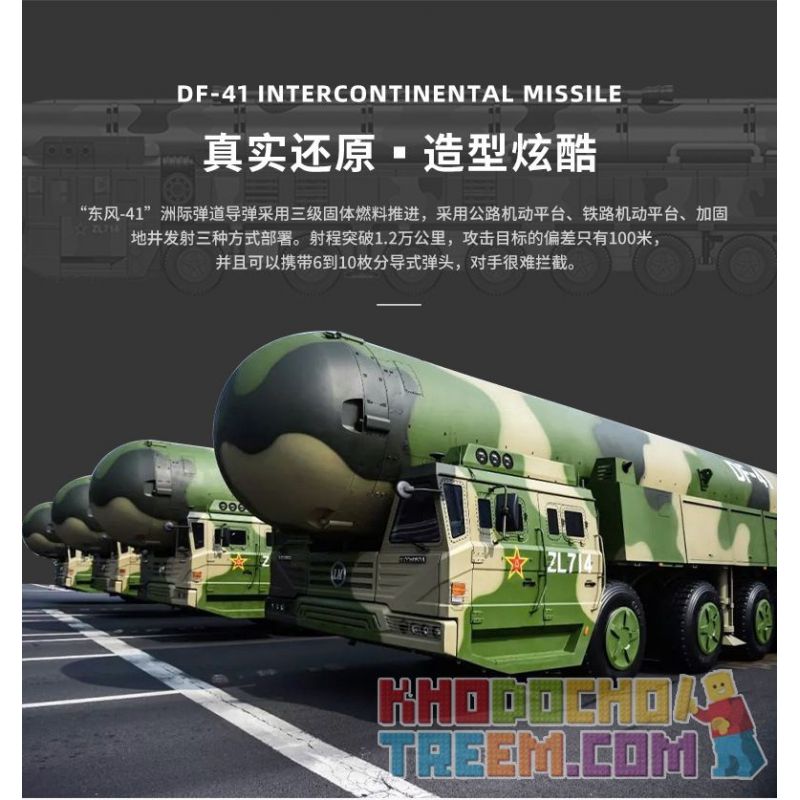 PanlosBrick 639009 Panlos Brick 639009 non  TÊN LỬA HẠT NHÂN CHIẾN LƯỢC LIÊN LỤC ĐỊA DONGFENG-41 bộ đồ chơi xếp lắp ráp ghép mô hình Military Army DF-41 INTERCONTINENTAL MISSILE Quân Sự Bộ Đội 1149 khối PanlosBrick 639009 Panlos Brick 639009 non  TÊN LỬA HẠT NHÂN CHIẾN LƯỢC LIÊN LỤC ĐỊA DONGFENG-41 bộ đồ chơi xếp lắp ráp ghép mô hình Military Army DF-41 INTERCONTINENTAL MISSILE Quân Sự Bộ Đội 1149 khối