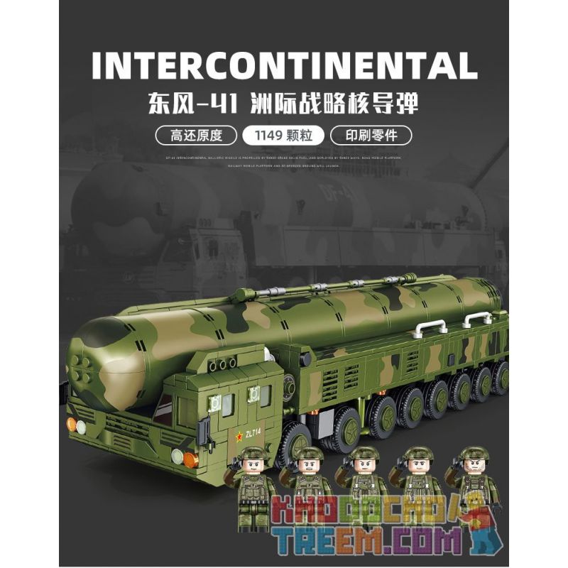 PanlosBrick 639009 Panlos Brick 639009 non  TÊN LỬA HẠT NHÂN CHIẾN LƯỢC LIÊN LỤC ĐỊA DONGFENG-41 bộ đồ chơi xếp lắp ráp ghép mô hình Military Army DF-41 INTERCONTINENTAL MISSILE Quân Sự Bộ Đội 1149 khối PanlosBrick 639009 Panlos Brick 639009 non  TÊN LỬA HẠT NHÂN CHIẾN LƯỢC LIÊN LỤC ĐỊA DONGFENG-41 bộ đồ chơi xếp lắp ráp ghép mô hình Military Army DF-41 INTERCONTINENTAL MISSILE Quân Sự Bộ Đội 1149 khối