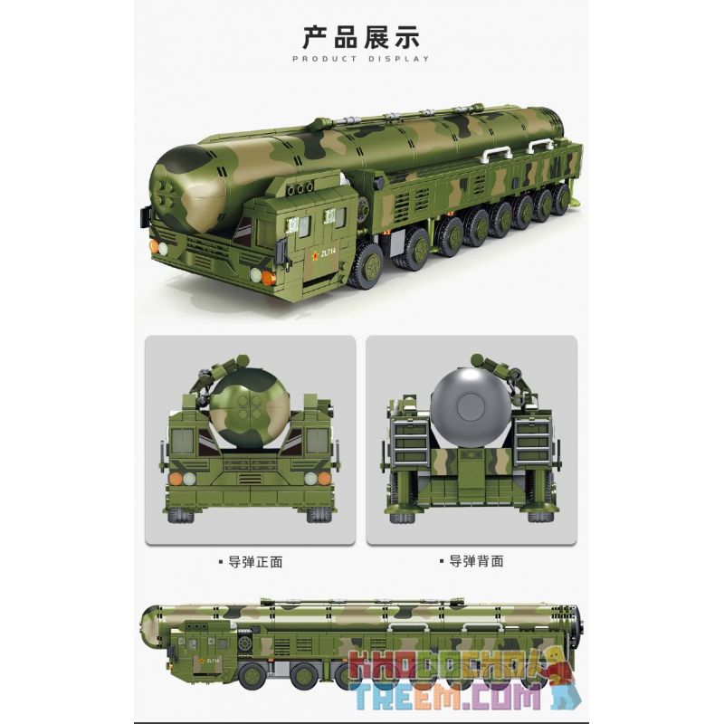 PanlosBrick 639009 Panlos Brick 639009 non  TÊN LỬA HẠT NHÂN CHIẾN LƯỢC LIÊN LỤC ĐỊA DONGFENG-41 bộ đồ chơi xếp lắp ráp ghép mô hình Military Army DF-41 INTERCONTINENTAL MISSILE Quân Sự Bộ Đội 1149 khối PanlosBrick 639009 Panlos Brick 639009 non  TÊN LỬA HẠT NHÂN CHIẾN LƯỢC LIÊN LỤC ĐỊA DONGFENG-41 bộ đồ chơi xếp lắp ráp ghép mô hình Military Army DF-41 INTERCONTINENTAL MISSILE Quân Sự Bộ Đội 1149 khối