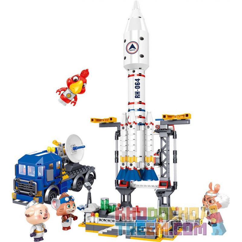 ZHEGAO QL1643 1643 Xếp hình kiểu Lego IDEAS Tan Tan Meow Tantan Cat Space Launch Base Bệ Phóng Vũ Trụ 664 khối