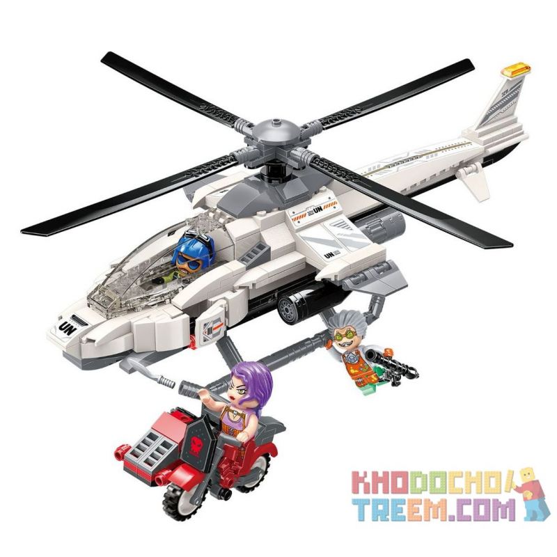 Enlighten 3211 Qman 3211 Xếp hình kiểu Lego Thunder Mission Helicopter Assault Trực Thăng Tấn Công 352 khối