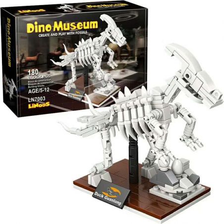 LINOOS LN7003 7003 non  VƯƠNG MIỆN RỒNG SKELETON. bộ đồ chơi xếp lắp ráp ghép mô hình Dino Museum DINO MUSEUM CORYTHOSAURUS Bảo Tàng Khủng Long 180 khối