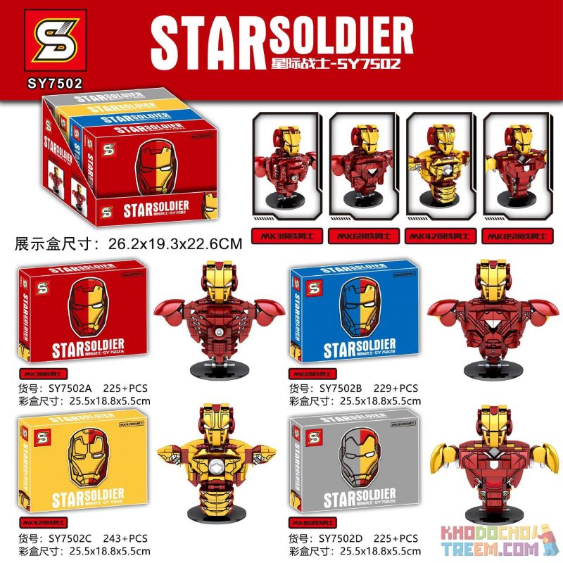 SHENG YUAN SY SY7502A 7502A SY7502B 7502B SY7502C 7502C SY7502D 7502D Xếp hình kiểu Lego STAR WARS Star Soldier Star Warrior Iro