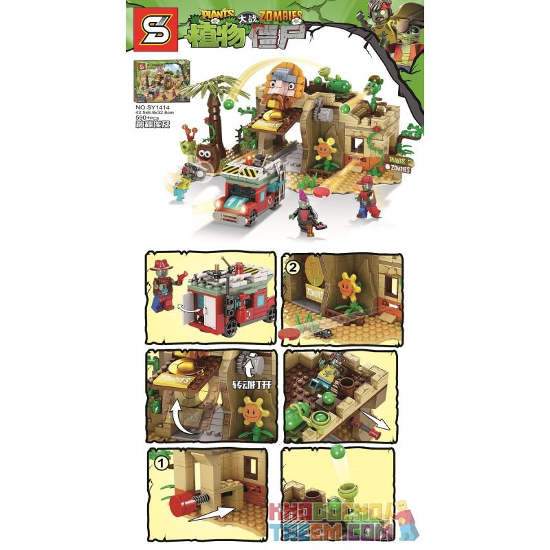 SHENG YUAN SY SY1414 1414 Xếp hình kiểu Lego PLANTS VS ZOMBIES Plants Vs.Zombies Plants Vs. Zombies Mysterious Egypt Ai Cập Bí ẩ