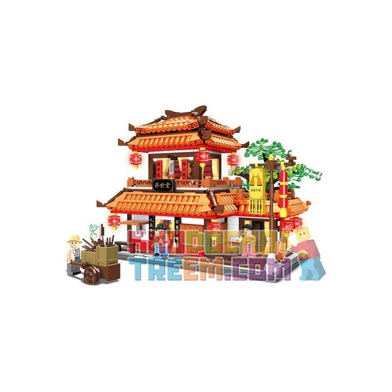 CHAOSHENG C0340 0340 WOMA C0340 0340 Xếp hình kiểu Lego Chinatown Jesseedang Ji Shitang. 1602 khối