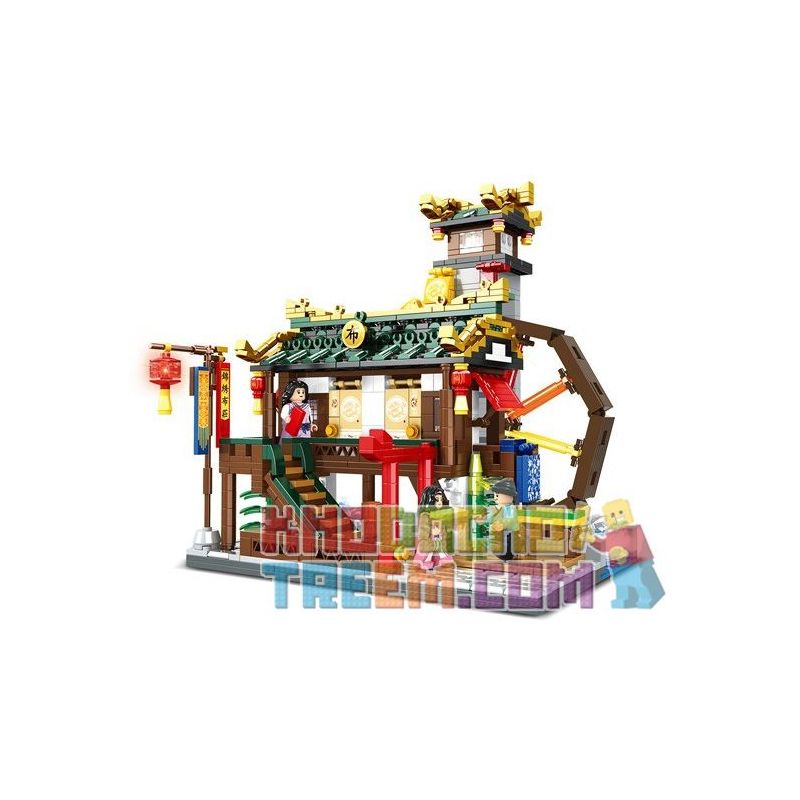 WOMA C0341 0341 non Lego LÀNG VẢI FAIRVIEW bộ đồ chơi xếp lắp ráp ghép mô hình Chinatown Khu Phố Tàu 1215 khối