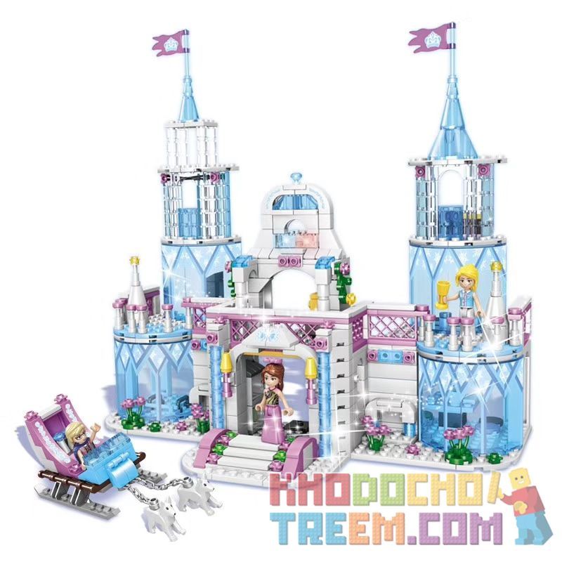 QIZHILE 50010 Xếp hình kiểu Lego FROZEN Dream Girl Frozen Fantasy Castle Lâu đài Ice Fantasy. 641 khối