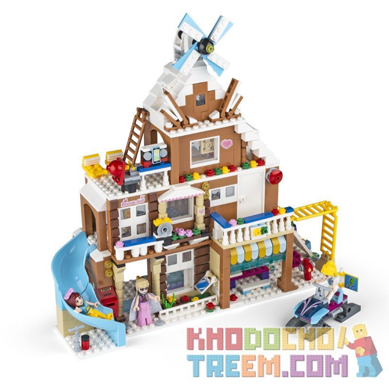 QIZHILE 50011 Xếp hình kiểu Lego FROZEN Dream Girl Sunshine Green Forest Villa Biệt Thự Sunny Greenwood 726 khối