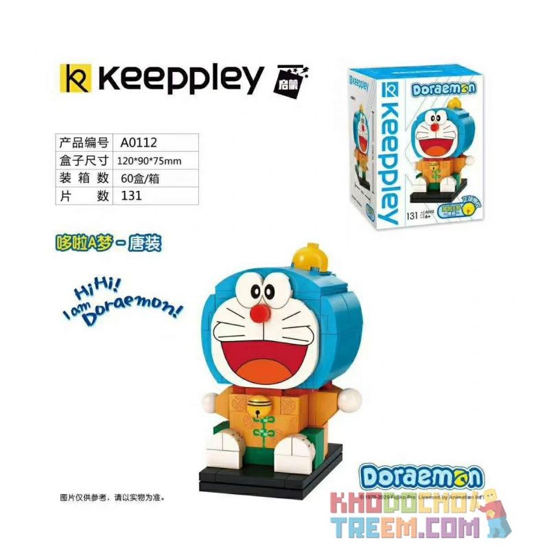 KEEPPLEY A0112 0112 non Lego BỘ ĐỒ ĐÔRÊMON bộ đồ chơi xếp lắp ráp ghép mô hình Doraemon Mèo Máy Thông Minh 131 khối