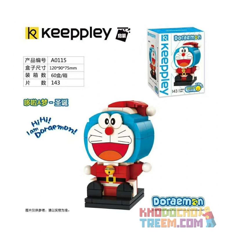 KEEPPLEY A0115 0115 non Lego DORAEMON - GIÁNG SINH bộ đồ chơi xếp lắp ráp ghép mô hình Mèo Máy Thông Minh 143 khối