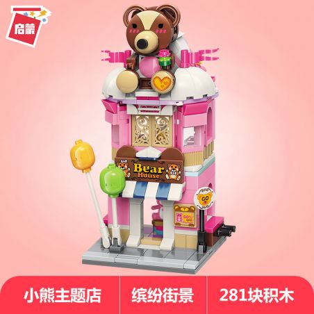 KEEPPLEY C0109 0109 non  CỬA HÀNG CHỦ ĐỀ LITTLE BEAR bộ đồ chơi xếp lắp ráp ghép mô hình Mini Modular CITY CORNER Đường Phố Thu Nhỏ 281 khối