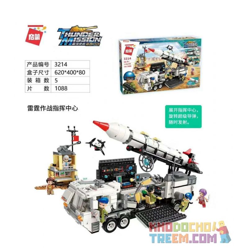 Enlighten 3214 Qman 3214 non Lego TRUNG TÂM CHỈ HUY CHIẾN DỊCH SẤM SÉT bộ đồ chơi xếp lắp ráp ghép mô hình Thunder Mission Nhiệm Vụ Sấm Sét 1088 khối