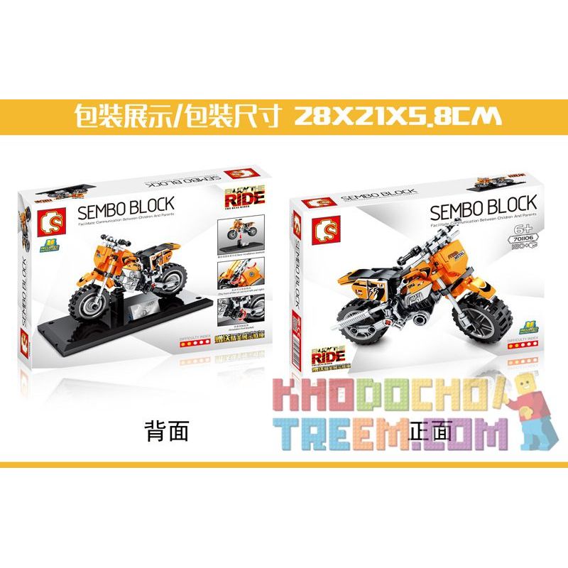 SEMBO 701106 non  YAMAHA. bộ đồ chơi xếp lắp ráp ghép mô hình Motorcycle Motorbike Xe Hai Bánh 180 khối
