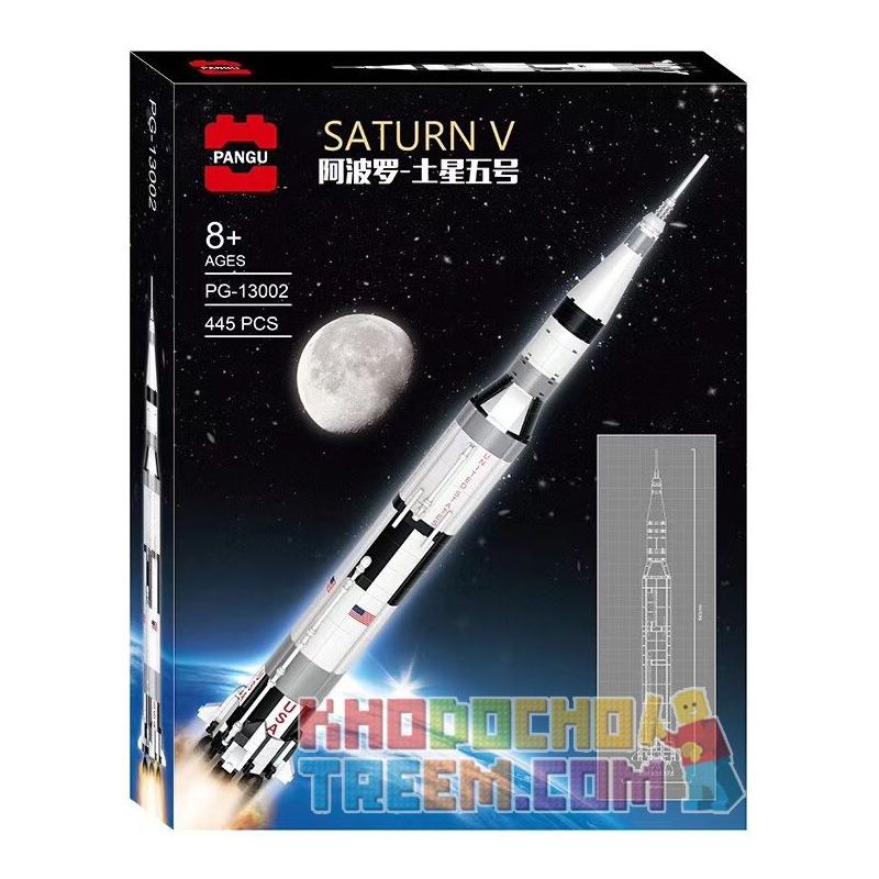 PANGU PG-13002 13002 PG13002 Xếp hình kiểu Lego Apollo Saturn V Apollo - Saturn No. 5 Apollo - Saturn Số 5 445 khối