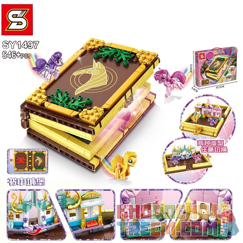 SHENG YUAN SY SY1497 1497 Xếp hình kiểu Lego MY LITTLE PONY Pony Bao Li Book In The City Lâu đài Trong Sách 546 khối