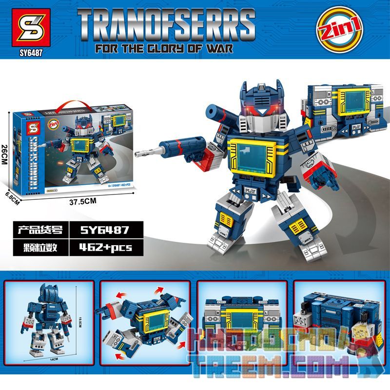 SHENG YUAN SY SY6487 6487 non Lego SÓNG ÂM THANH bộ đồ chơi xếp lắp ráp ghép mô hình Transformers TRANOFSERRS FOR THE GLORY WAR Robot Đại Chiến Người Máy Biến Hình 462 khối