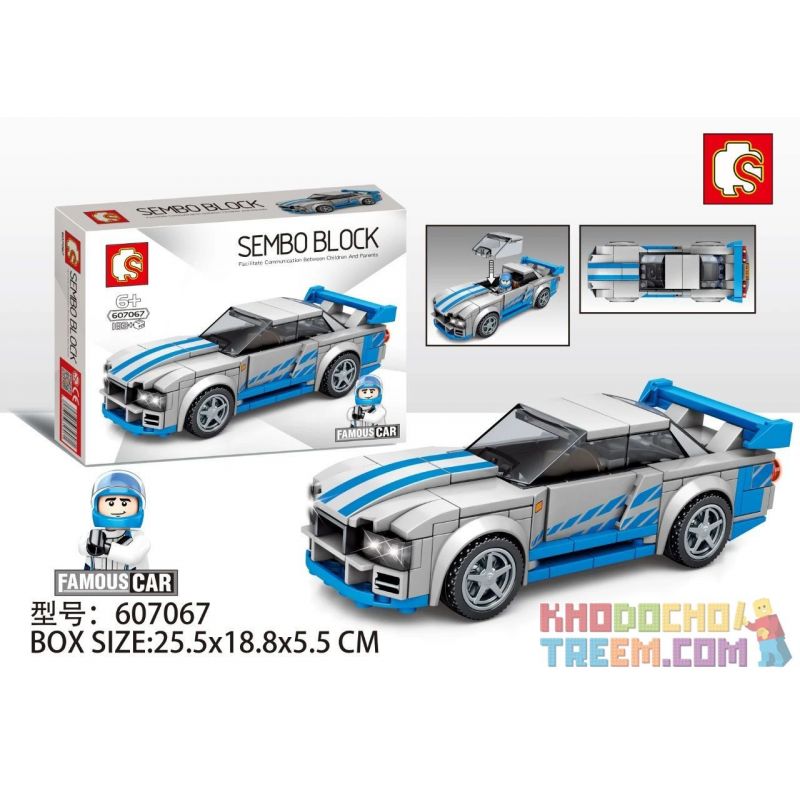 SEMBO 607067 Xếp hình kiểu Lego SPEED CHAMPIONS FAMOUS CAR Brian's R34 Skyline Đường Chân Trời R34 Của Brian 183 khối