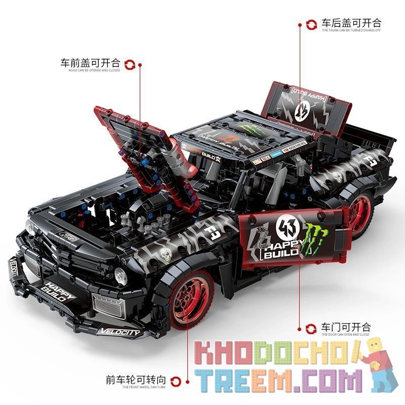 HAPPY BUILD YC-QC005 QC005 YCQC005 non  FORD MUSTANG HOONICORN V2 1:12 tỷ lệ 1:12 bộ đồ chơi xếp lắp ráp ghép mô hình  Kỹ Thuật Công Nghệ Cao Mô Hình Phương Tiện 1655 khối HAPPY BUILD YC-QC005 QC005 YCQC005 non  FORD MUSTANG HOONICORN V2 1:12 tỷ lệ 1:12 bộ đồ chơi xếp lắp ráp ghép mô hình  Kỹ Thuật Công Nghệ Cao Mô Hình Phương Tiện 1655 khối