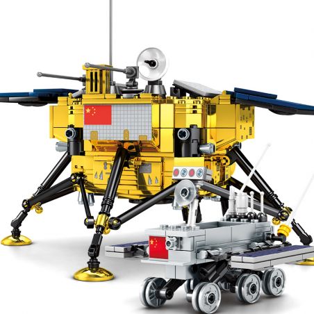 SEMBO 203301 non  THÁM HIỂM MẶT TRĂNG bộ đồ chơi xếp lắp ráp ghép mô hình Space Flight Thám Hiểm Không Gian 702 khối