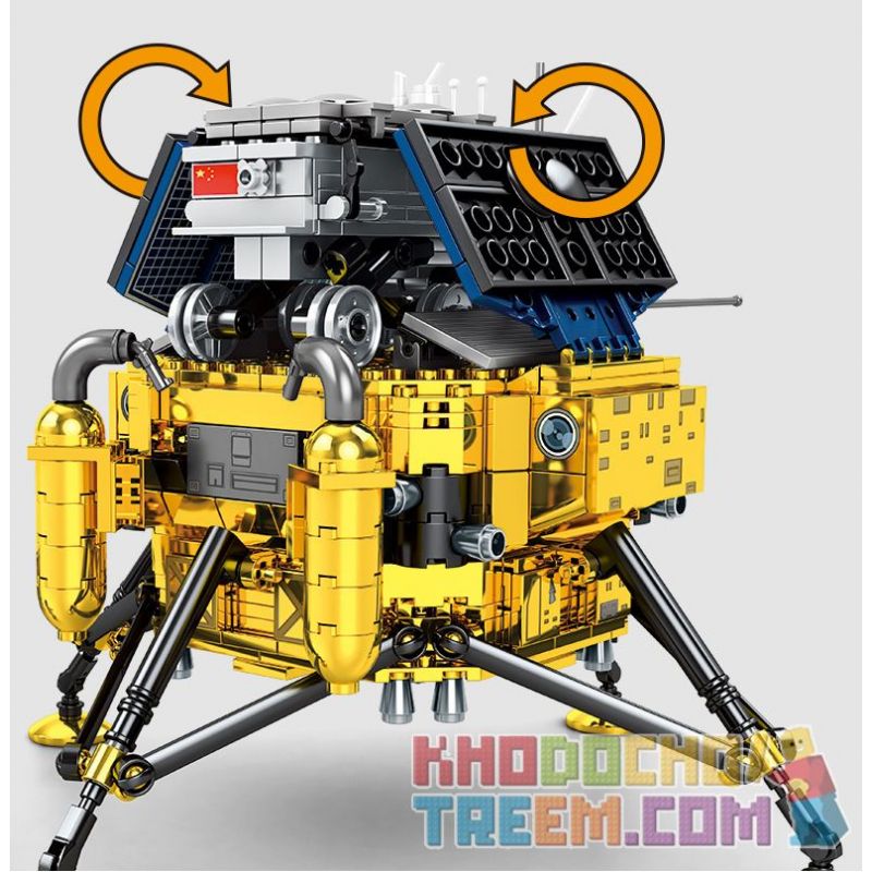 SEMBO 203301 non  THÁM HIỂM MẶT TRĂNG bộ đồ chơi xếp lắp ráp ghép mô hình Space Flight Thám Hiểm Không Gian 702 khối