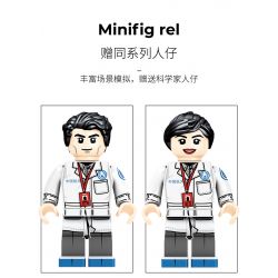 SEMBO 203301 non  THÁM HIỂM MẶT TRĂNG bộ đồ chơi xếp lắp ráp ghép mô hình Space Flight Thám Hiểm Không Gian 702 khối