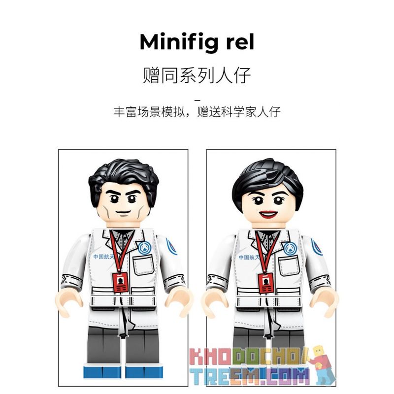 SEMBO 203301 non  THÁM HIỂM MẶT TRĂNG bộ đồ chơi xếp lắp ráp ghép mô hình Space Flight Thám Hiểm Không Gian 702 khối