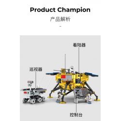 SEMBO 203301 non  THÁM HIỂM MẶT TRĂNG bộ đồ chơi xếp lắp ráp ghép mô hình Space Flight Thám Hiểm Không Gian 702 khối