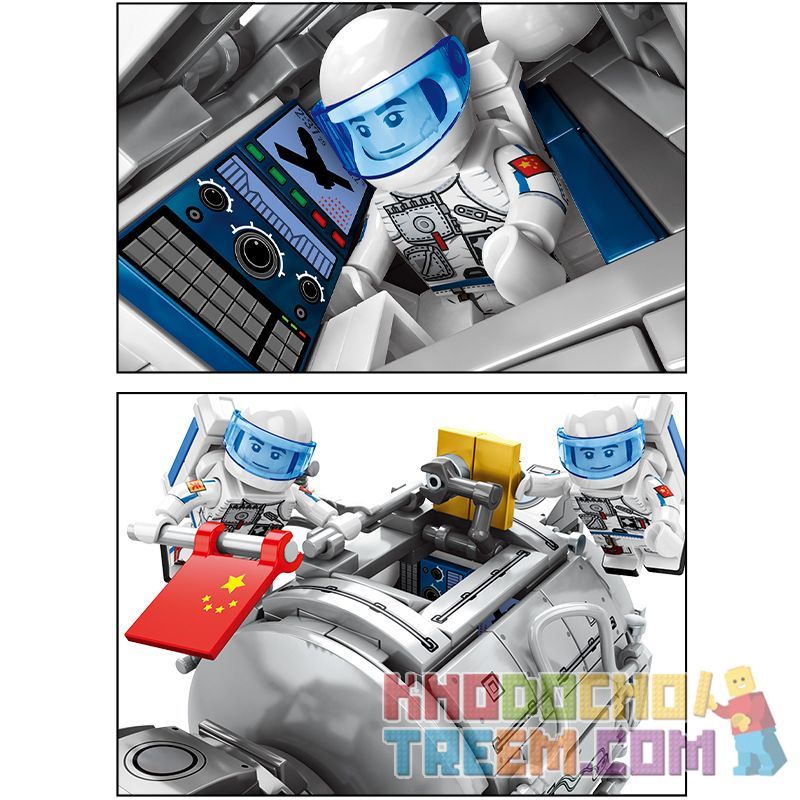 SEMBO 203302 non  TÀU VŨ TRỤ bộ đồ chơi xếp lắp ráp ghép mô hình Space Flight Thám Hiểm Không Gian 804 khối