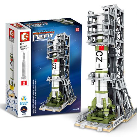 SEMBO 203306 non  BỆ PHÓNG VỆ TINH DONGFANGHONG bộ đồ chơi xếp lắp ráp ghép mô hình Space Flight Thám Hiểm Không Gian 1627 khối