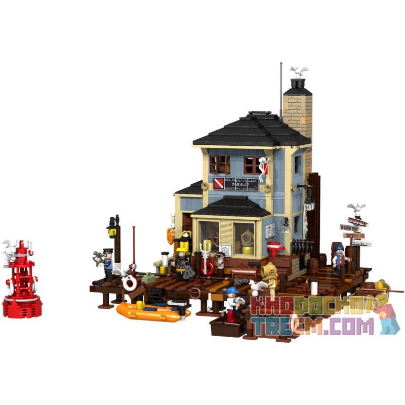 URGE 30104 PANGU PG-12001 12001 PG12001 Xếp hình kiểu Lego CREATOR Dive Shop Street View Old Fishing House Diving Store Cửa Hàng