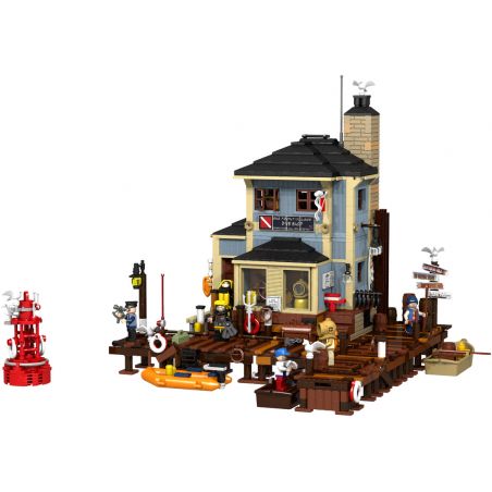 PANGU PG-12001 12001 PG12001 URGE 30104 non  CỬA HÀNG ĐỒ LẶN OLD FISHING HOUSE bộ đồ chơi xếp lắp ráp ghép mô hình Creator DIVE SHOP Sáng Tạo 2841 khối